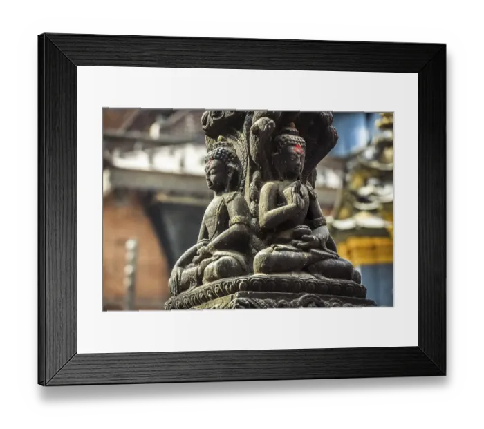 Framed Print : Buddha statue at Kathesimbhu Stupa