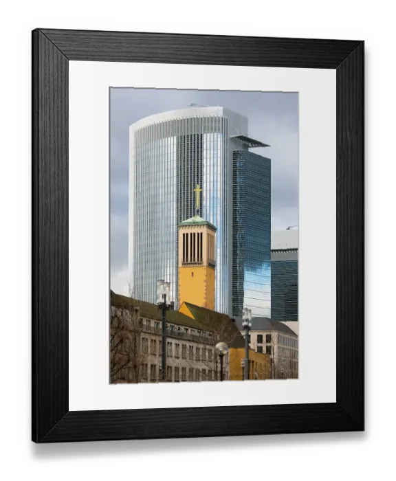 Framed Print : Matthaeuskirche church, the Pollux tower at the back