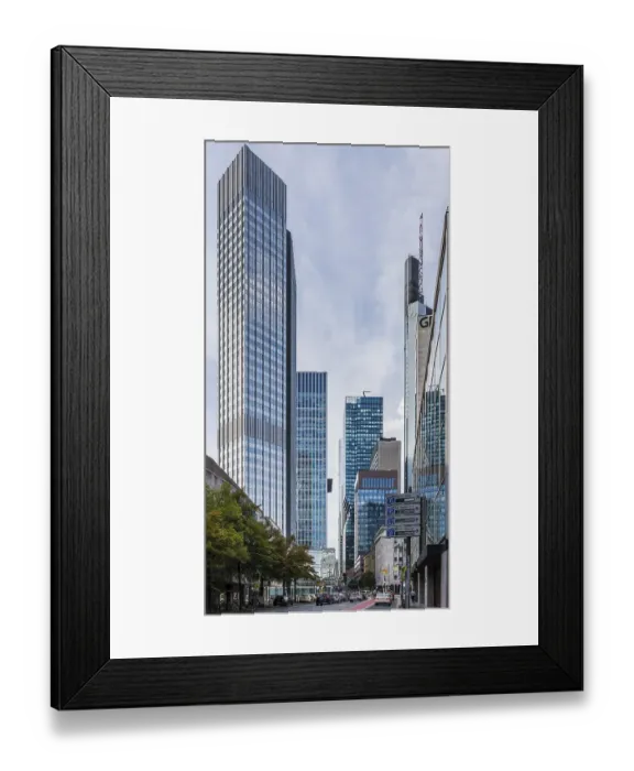 Framed Print : Skyscraper Gorge in Frankfurt am Main with a view of Neue Mainzer Strasse with the Commerzbank Tower Framed Print : Skyscraper Gorge in Frankfurt am Main with a view of Neue Mainzer Strasse with the Commerzbank Tower