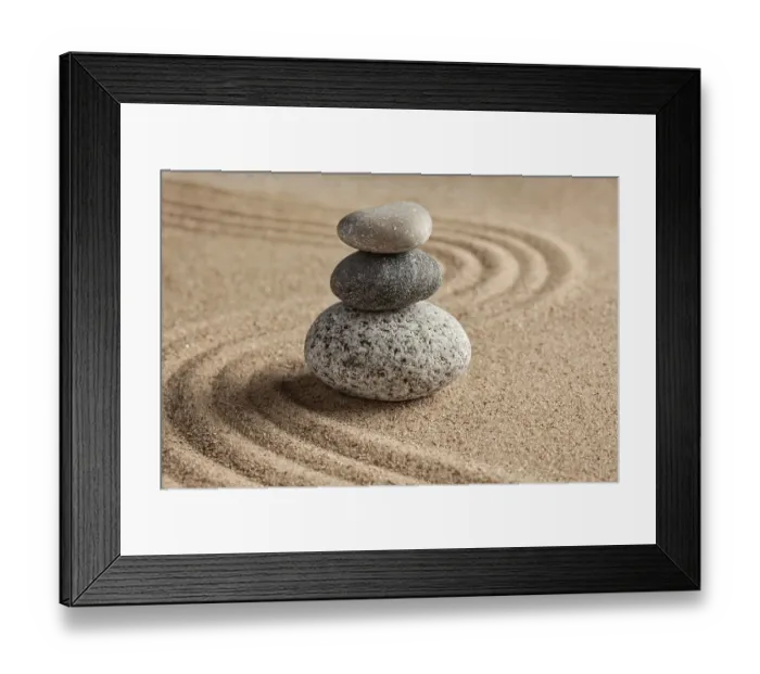 Framed Print : Japanese Zen stone garden, relaxation