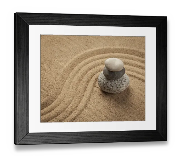 Framed Print : Japanese Zen stone garden, relaxation