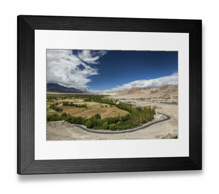 Framed Print : View of Indus valley from Thiksey gompa