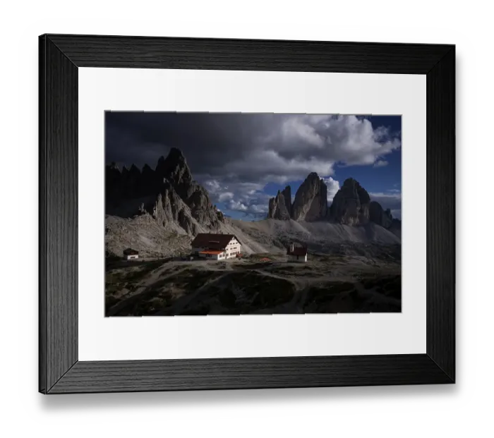 Framed Print : Stormy atmosphere, view of the Three Peaks Hut Framed Print : Stormy atmosphere, view of the Three Peaks Hut