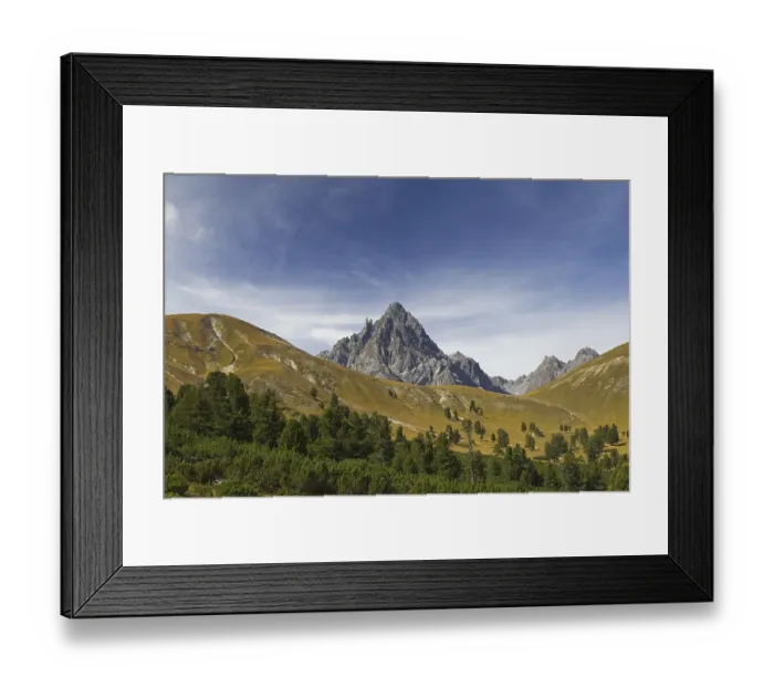 Framed Print : Mount Piz Plavna Dadaint at Val Minger