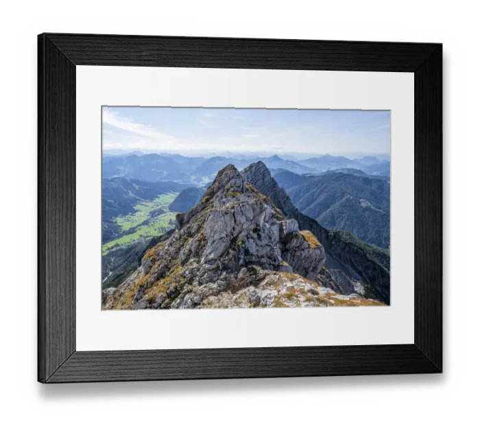Framed Print : Ridge with rocky peaks, mountain landscape