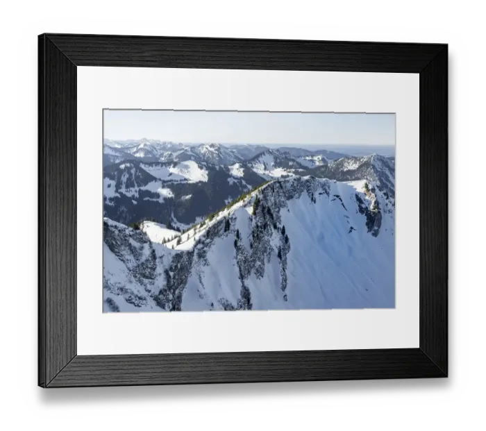 Framed Print : Mountains in winter, Mangfall Mountains Framed Print : Mountains in winter, Mangfall Mountains