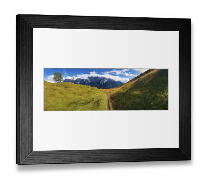 Framed Print : Panorama from Hoher Kranzberg, 1397m onto the cloudy Karwendel Mountains