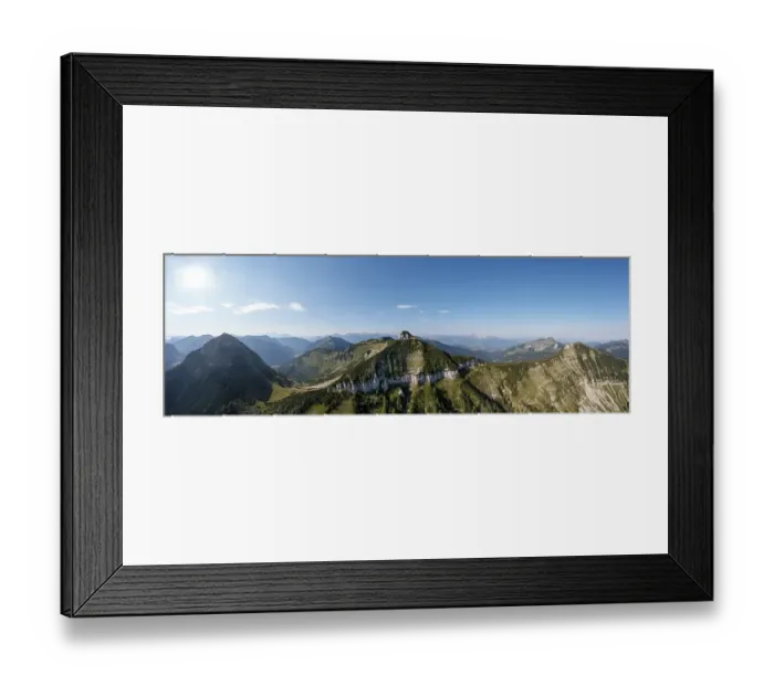 Framed Print : Drone shot, panoramic shotMountain landscape Framed Print : Drone shot, panoramic shotMountain landscape