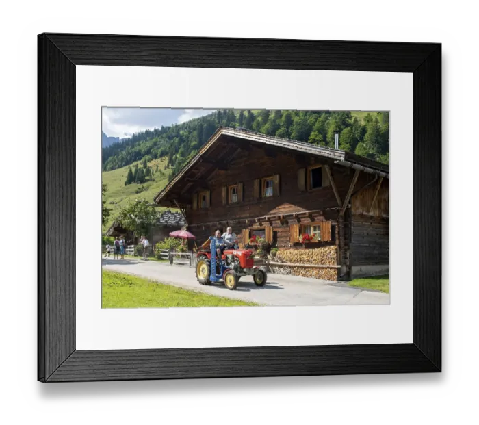 Framed Print : Vintage tractor at the Kirtag in Almdorf Eng