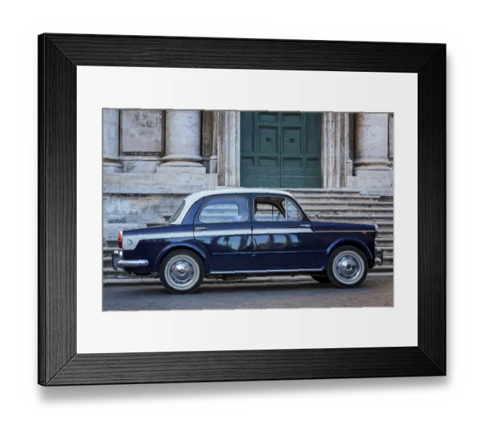 Framed Print : Vintage Fiat 1100 on street, Rome, Italy, Europe