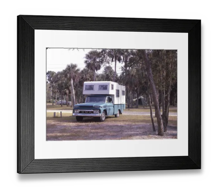 Framed Print : Camper, motor home, GMC, General Motors brand