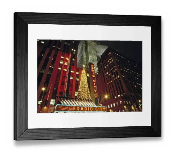 Framed Print : Radio City Music Hall, building at night