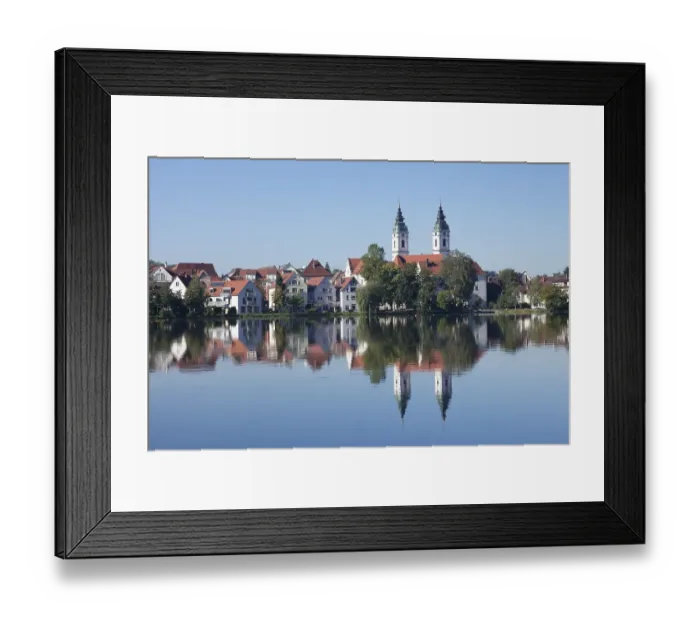 Framed Print : Church of St Peter on lake Stadtsee