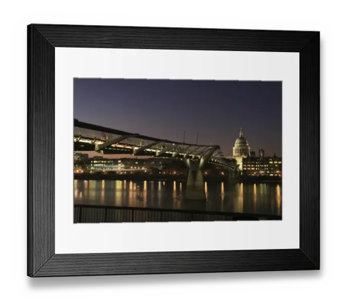 Framed Print : St. Paul's Cathedral and Millennium Bridge at dusk Framed Print : St. Paul's Cathedral and Millennium Bridge at dusk