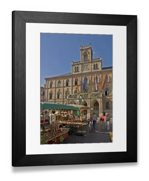 Framed Print : Weekly market, town hall, Weimar Framed Print : Weekly market, town hall, Weimar