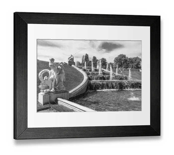 Framed Print : Fountains and cascades in the Belvedere Garden