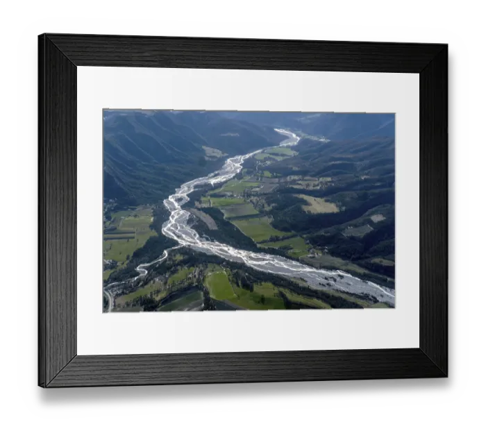 Framed Print : Aerial view, river, Bleone, Alpes de Haute Provence
