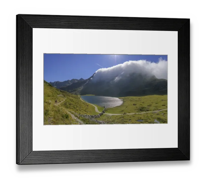 Framed Print : Fog over the mountain ridge at the upper Giglachsee Framed Print : Fog over the mountain ridge at the upper Giglachsee