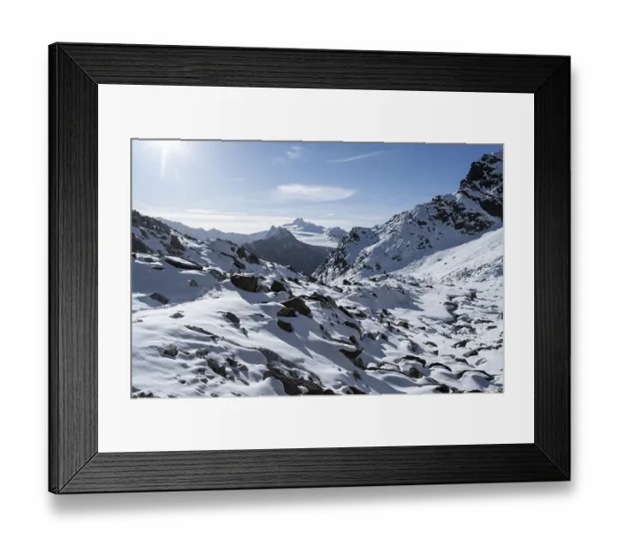 Framed Print : Mountain landscape at Ramoljoch with snow