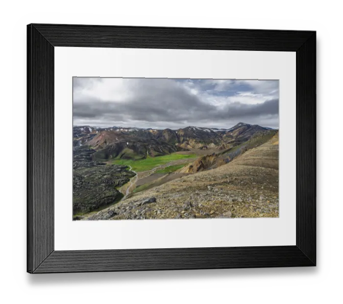 Framed Print : View from Sudurnamur peak, mountains