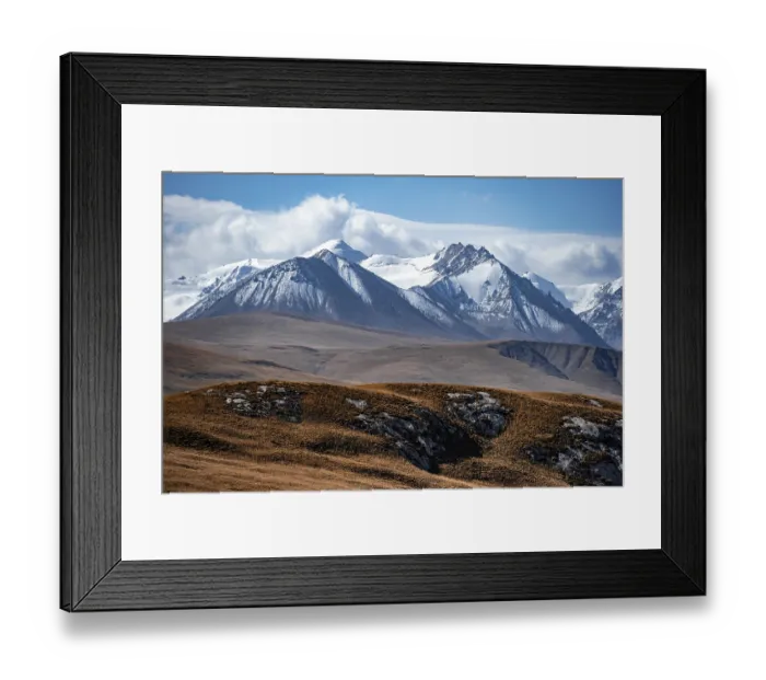 Framed Print : Glaciated and snow-covered mountains Framed Print : Glaciated and snow-covered mountains