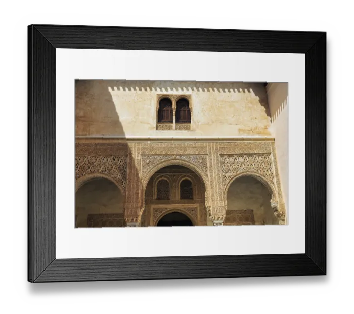 Framed Print : Patio del Mexuar, arabesque Moorish architecture