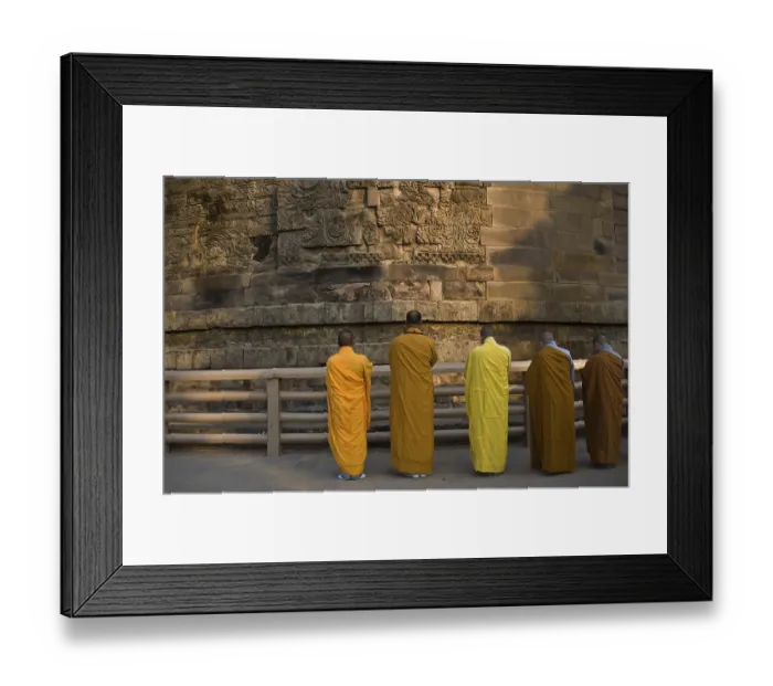 Framed Print : Buddhist monks, prayer, meditation