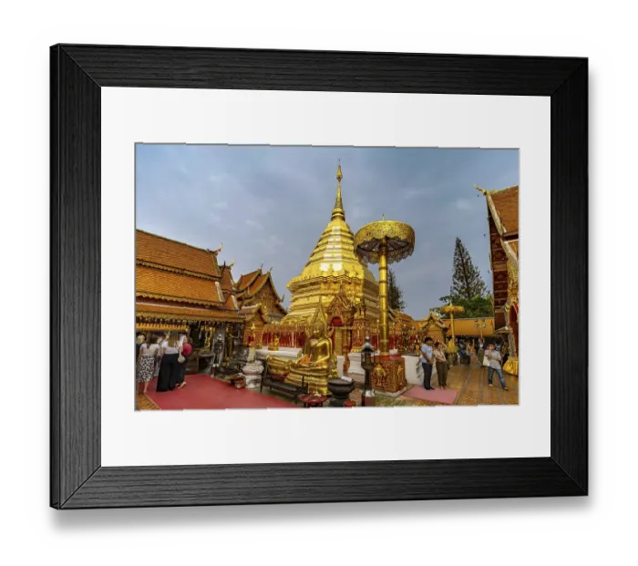 Framed Print : Golden Chedi of the Buddhist temple complex Wat Phra That Doi Suthep