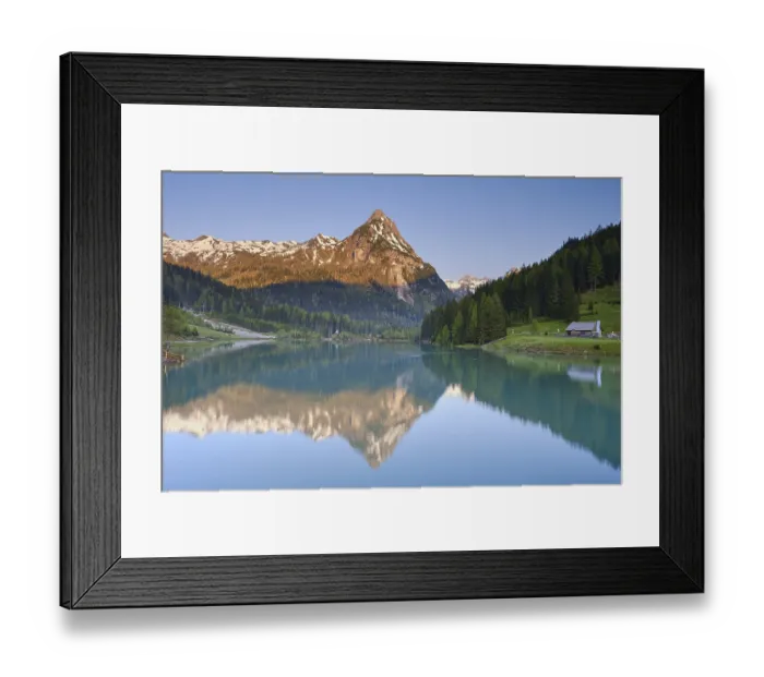 Framed Print : Schlierersee with reflection, Riedingspitz Framed Print : Schlierersee with reflection, Riedingspitz