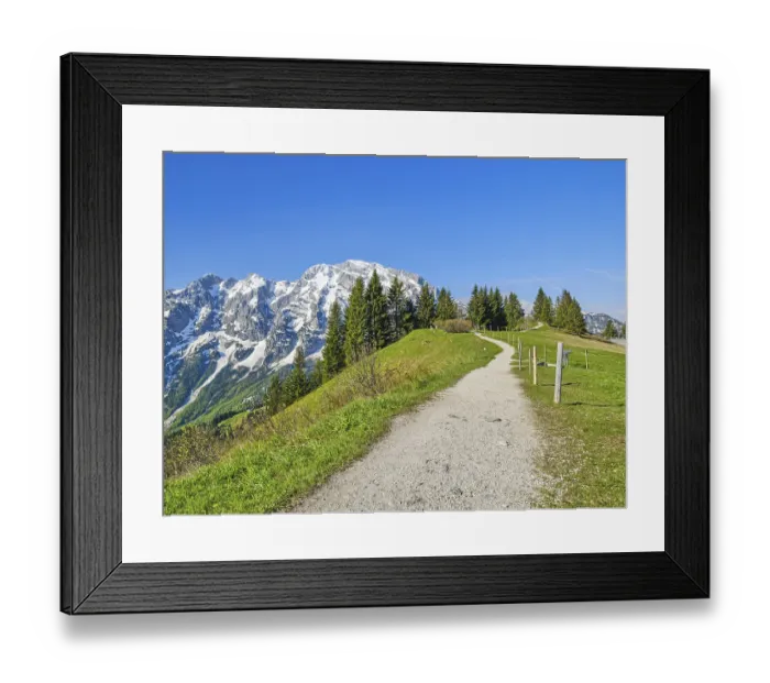 Framed Print : Hoher Goell with hiking trail in the foreground Framed Print : Hoher Goell with hiking trail in the foreground