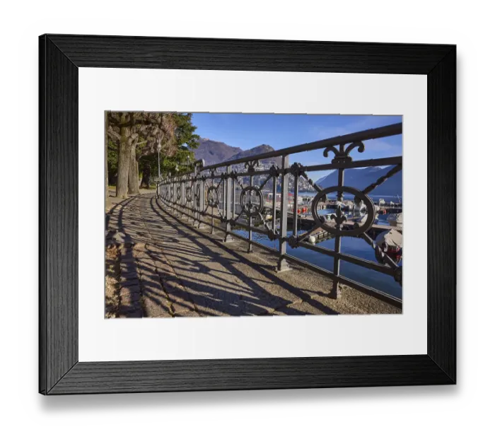 Framed Print : Forged railing with shadow, frog perspective Framed Print : Forged railing with shadow, frog perspective