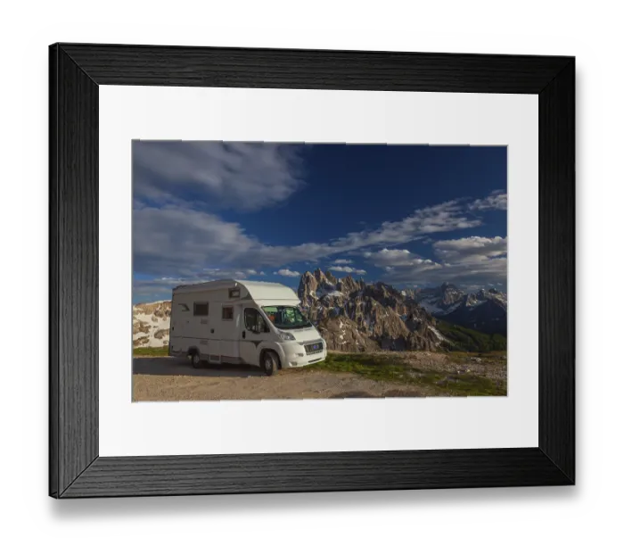 Framed Print : Camper paring at 2300 m sea level Framed Print : Camper paring at 2300 m sea level