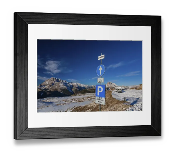 Framed Print : Parking lot for Campers on 2300 m s