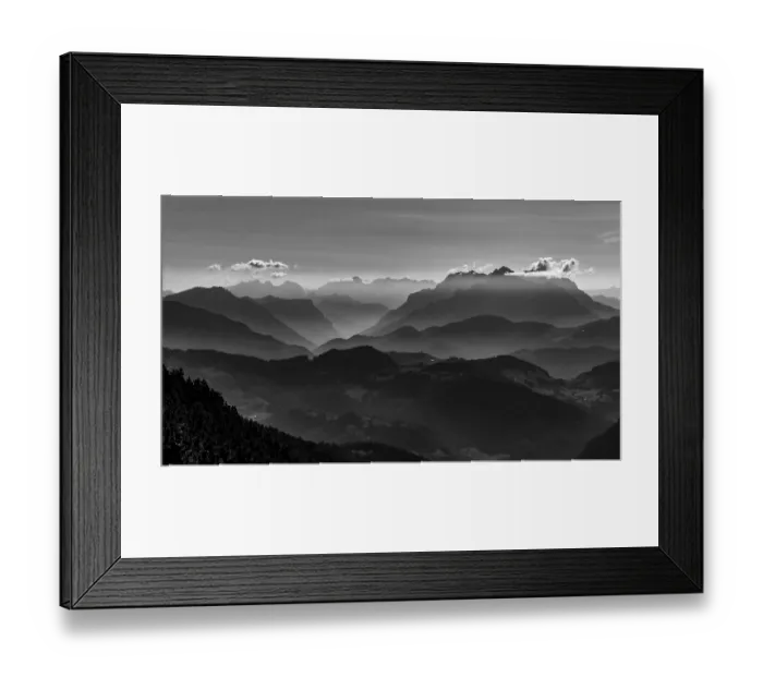 Framed Print : Loferer Steinberge and Berchtesgaden Alps in backlight Framed Print : Loferer Steinberge and Berchtesgaden Alps in backlight