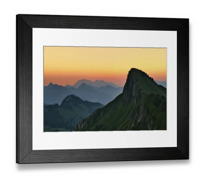 Framed Print : Tierberg at dawn, behind it the Appenzell Alps with Alpstein