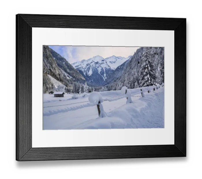 Framed Print : Winter landscape in Koetschachtal