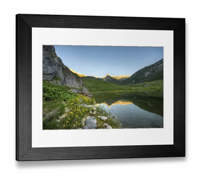 Framed Print : Schottmalhorn reflected in lake Funtensee at sunset Framed Print : Schottmalhorn reflected in lake Funtensee at sunset