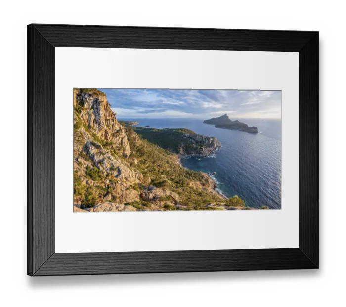 Framed Print : View of mountains and coast with sea Framed Print : View of mountains and coast with sea