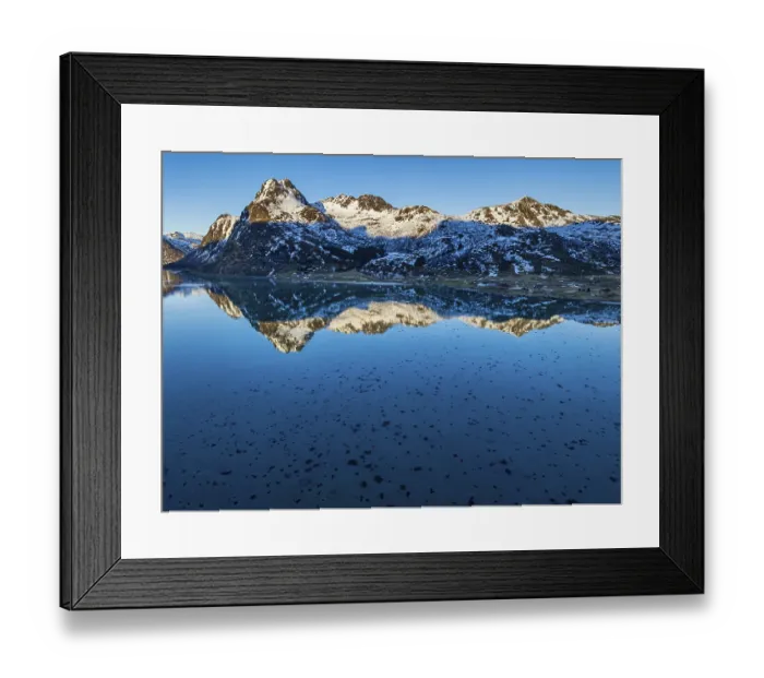 Framed Print : Aerial view of fjord, steep mountains Framed Print : Aerial view of fjord, steep mountains