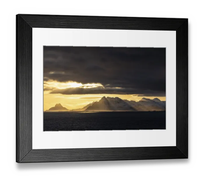 Framed Print : Light mood over steep mountains