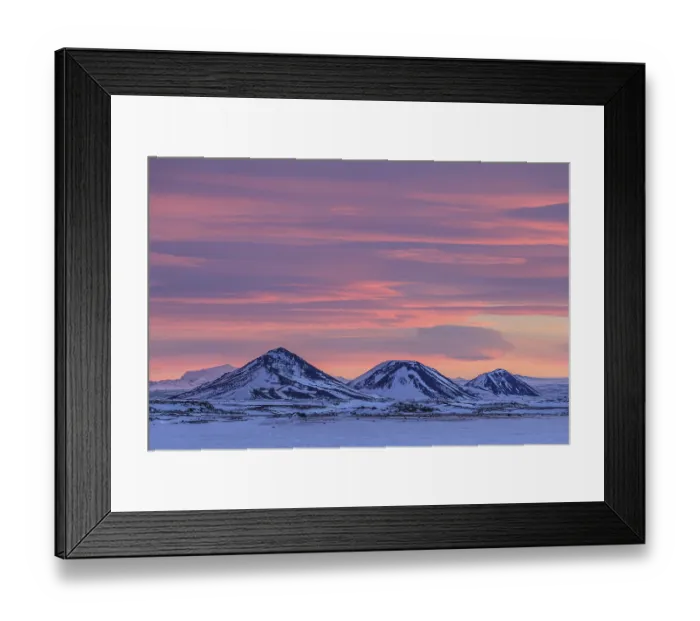 Framed Print : Sunset over Bergen in the snow
