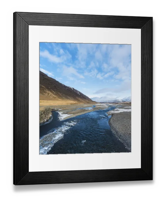 Framed Print : River flowing through a valley