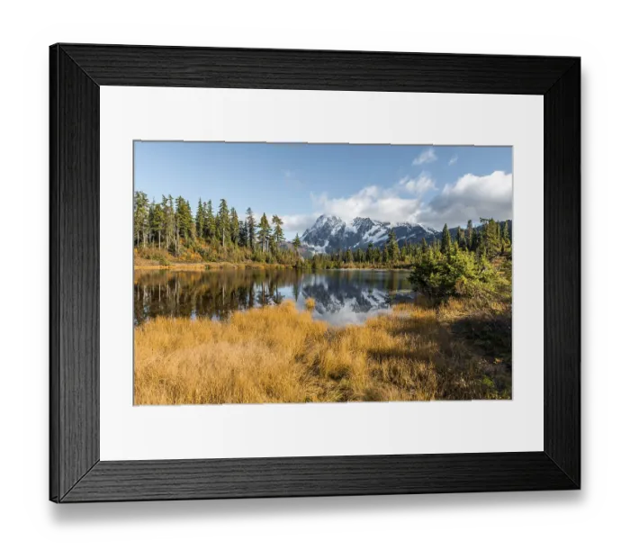 Framed Print : Mount Mt. Shuksan with reflection in Picture Lake