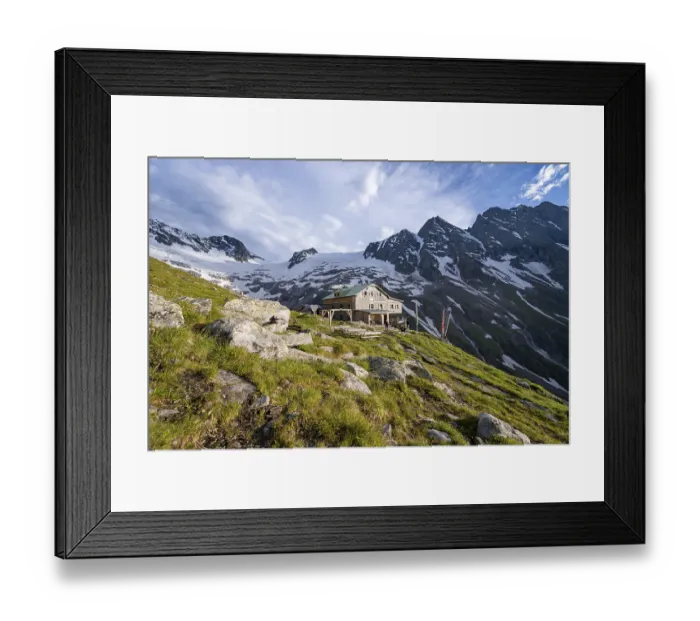 Framed Print : Greizer Huette, Berliner Hoehenweg Framed Print : Greizer Huette, Berliner Hoehenweg