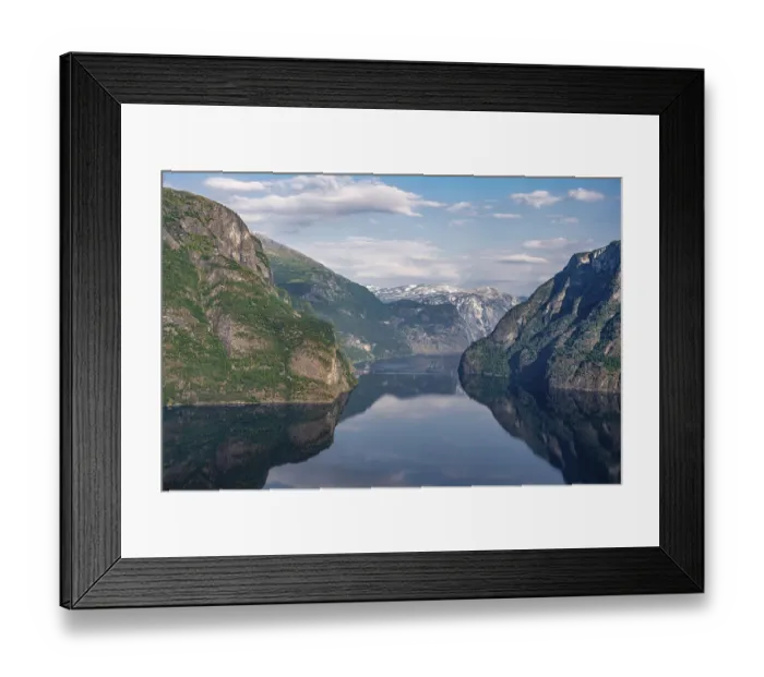 Framed Print : Mountains reflected in the water