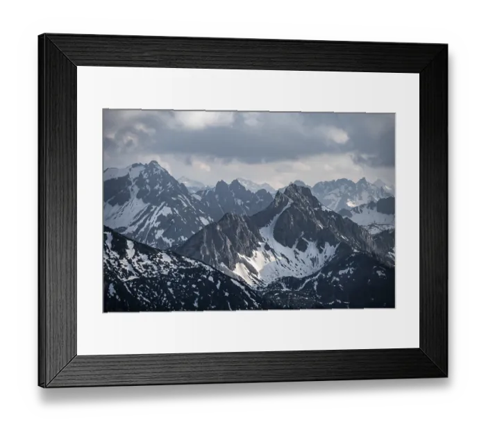 Framed Print : Dramatic mountains in the Allgaeu Alps with snow