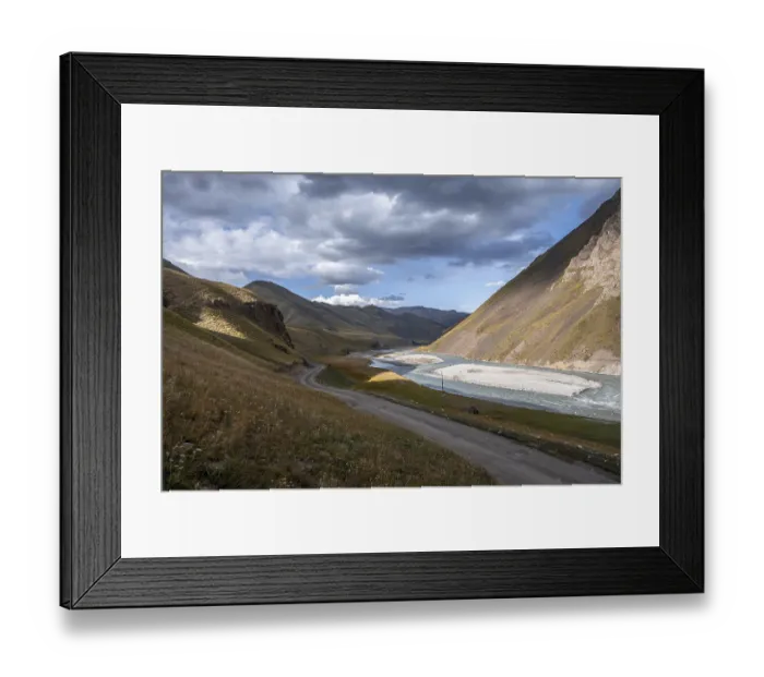 Framed Print : Road through a mountain valley Framed Print : Road through a mountain valley