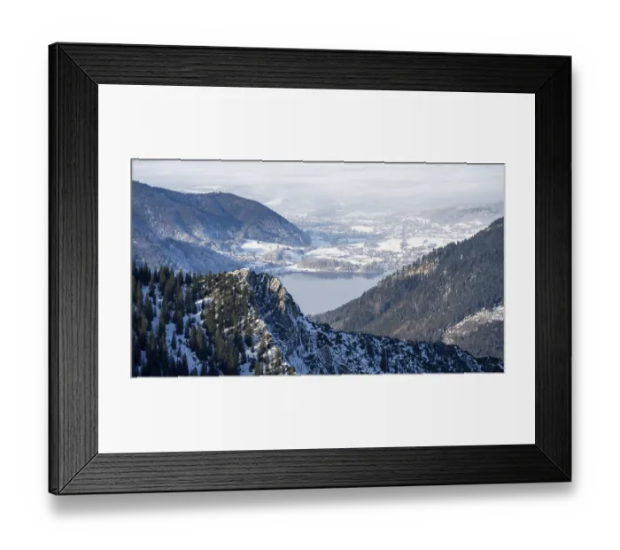 Framed Print : View of Schliersee and the foothills of the Alps in winter with snow Framed Print : View of Schliersee and the foothills of the Alps in winter with snow