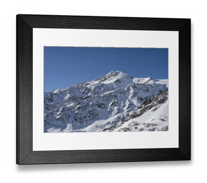 Framed Print : Snow-covered mountain landscape