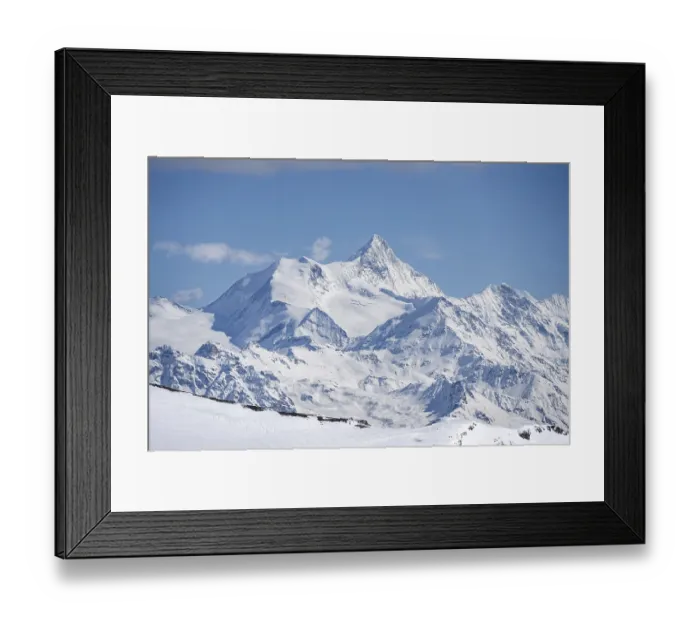 Framed Print : Snow-covered mountain landscape Framed Print : Snow-covered mountain landscape